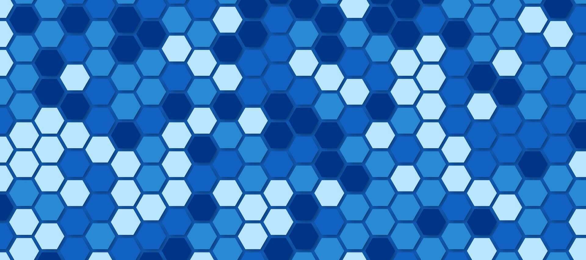 Blue hexagonal abstract three-dimensional background vector