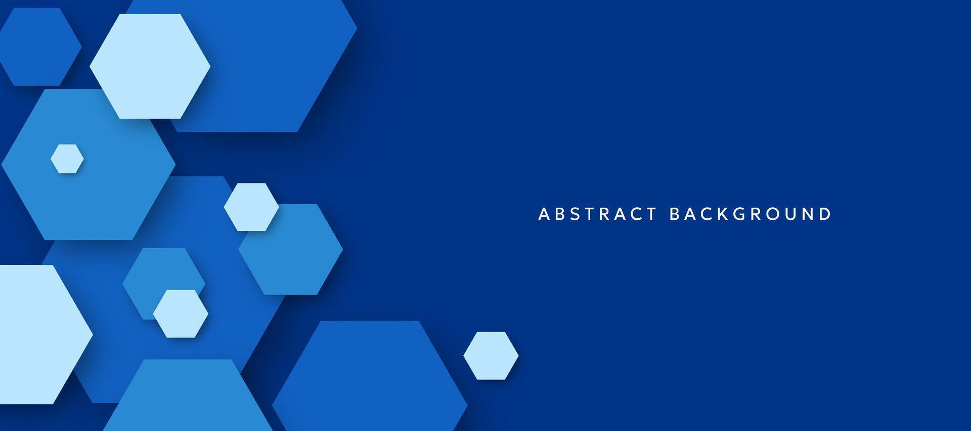 Blue hexagonal abstract three-dimensional background vector