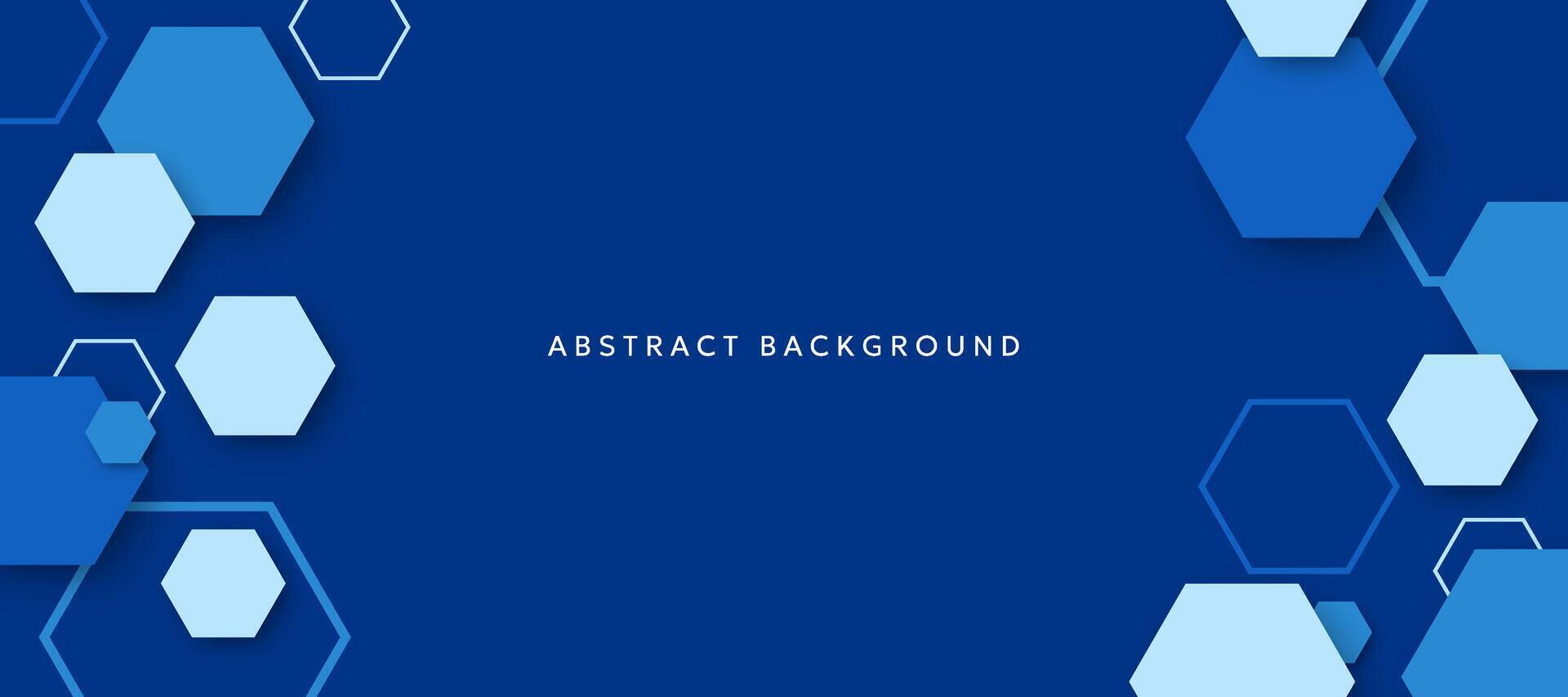 Blue hexagonal abstract three-dimensional background vector