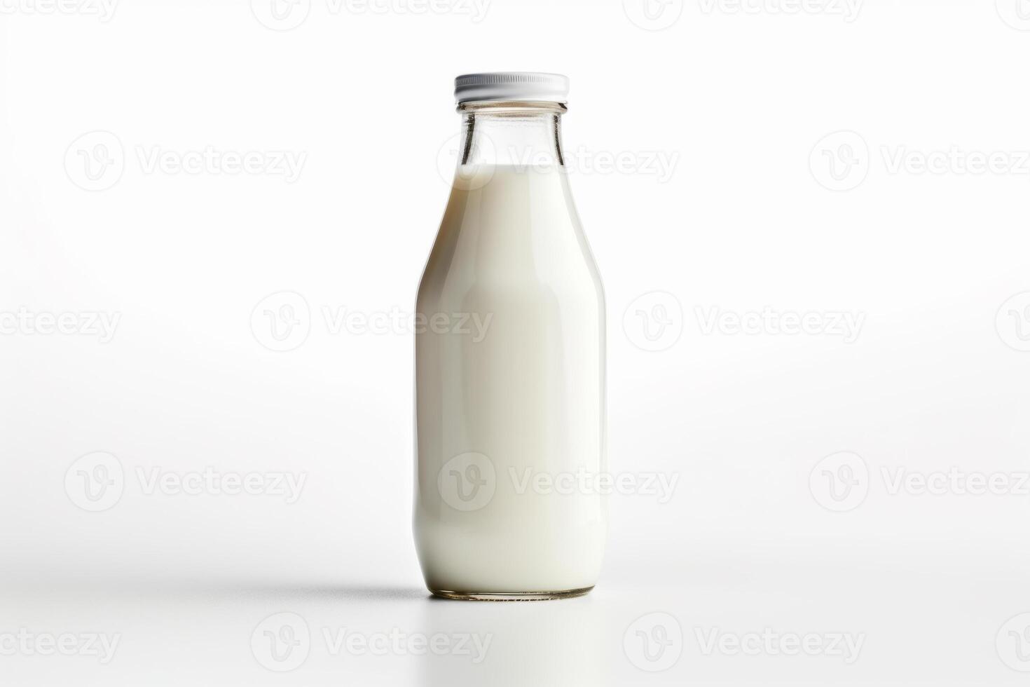 AI generated Isolated white milk bottle. photo