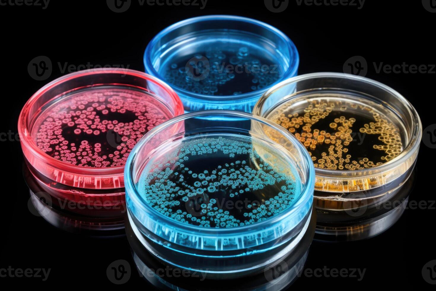 AI generated Bacteria colonies on agar plate from public hall air photo