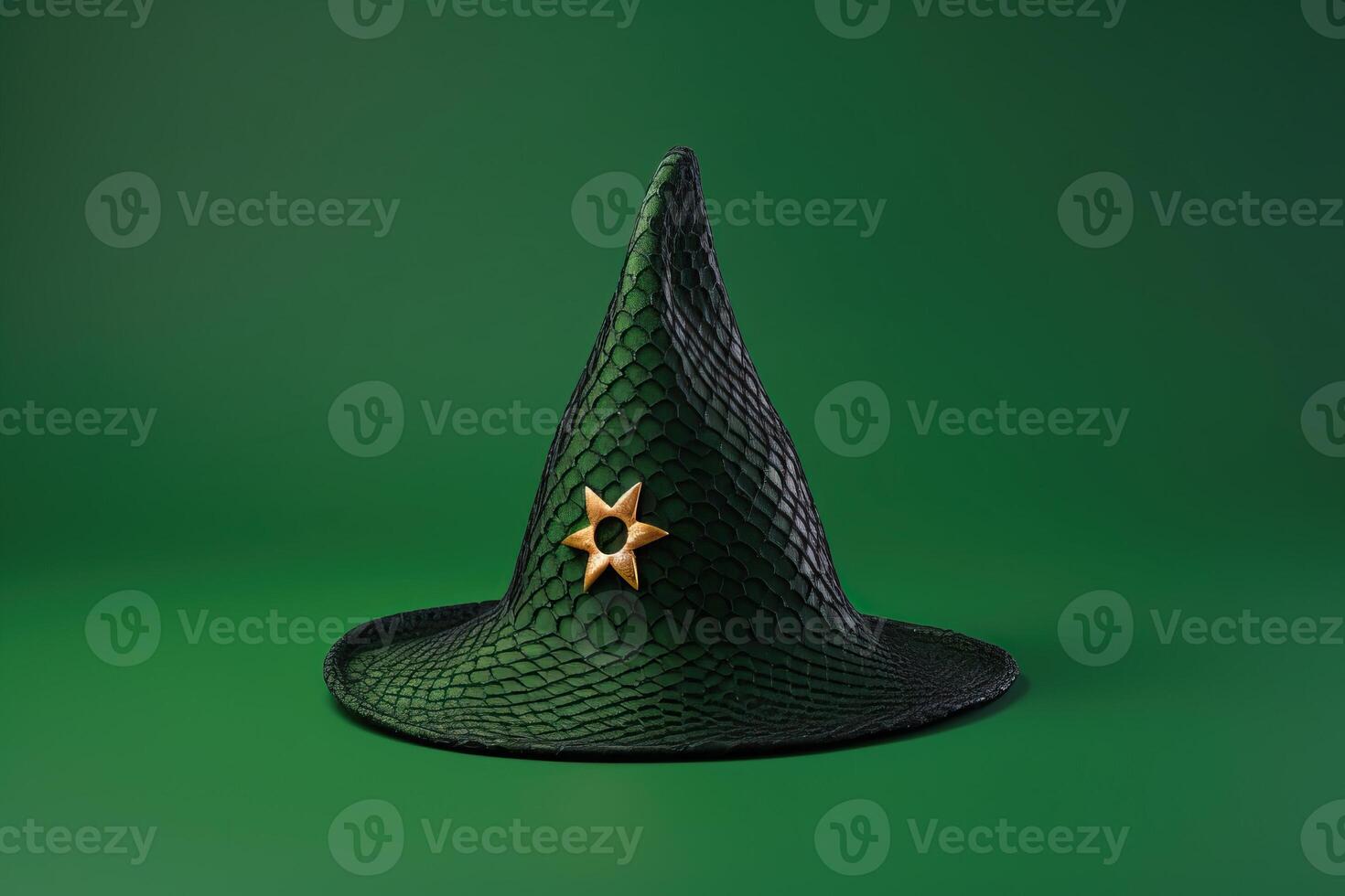 AI generated Green screen witch hat for Halloween costume. photo
