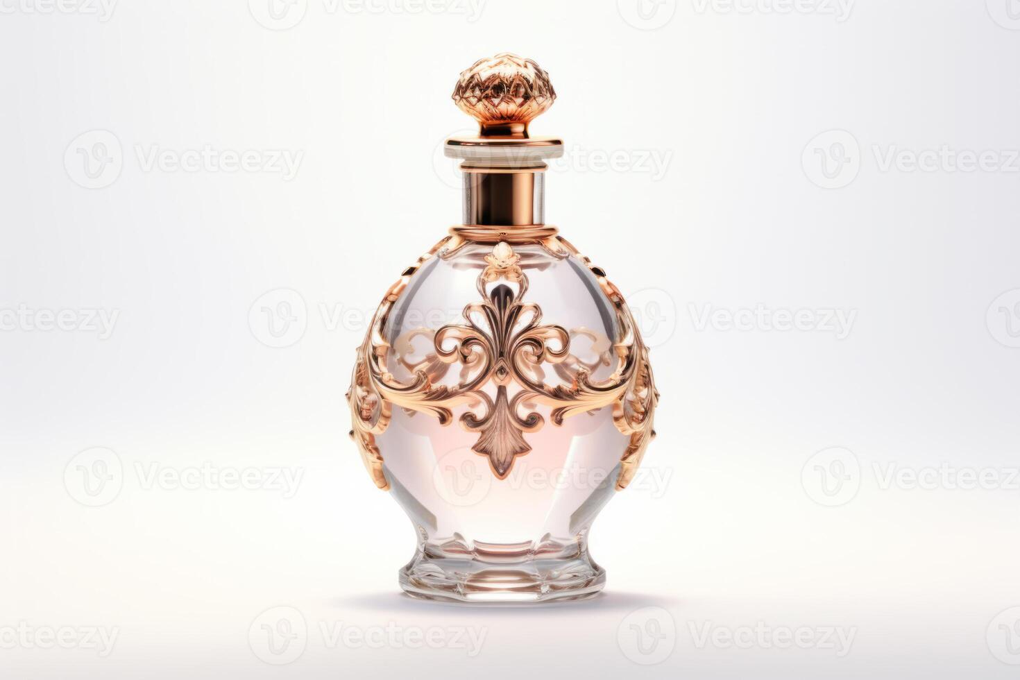 AI generated Vintage white perfume bottle photo