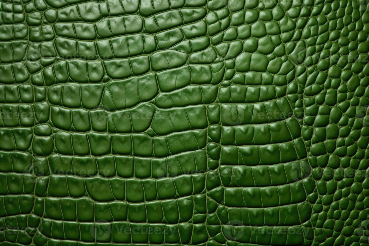 AI generated Green crocodile skin texture, closeup view photo