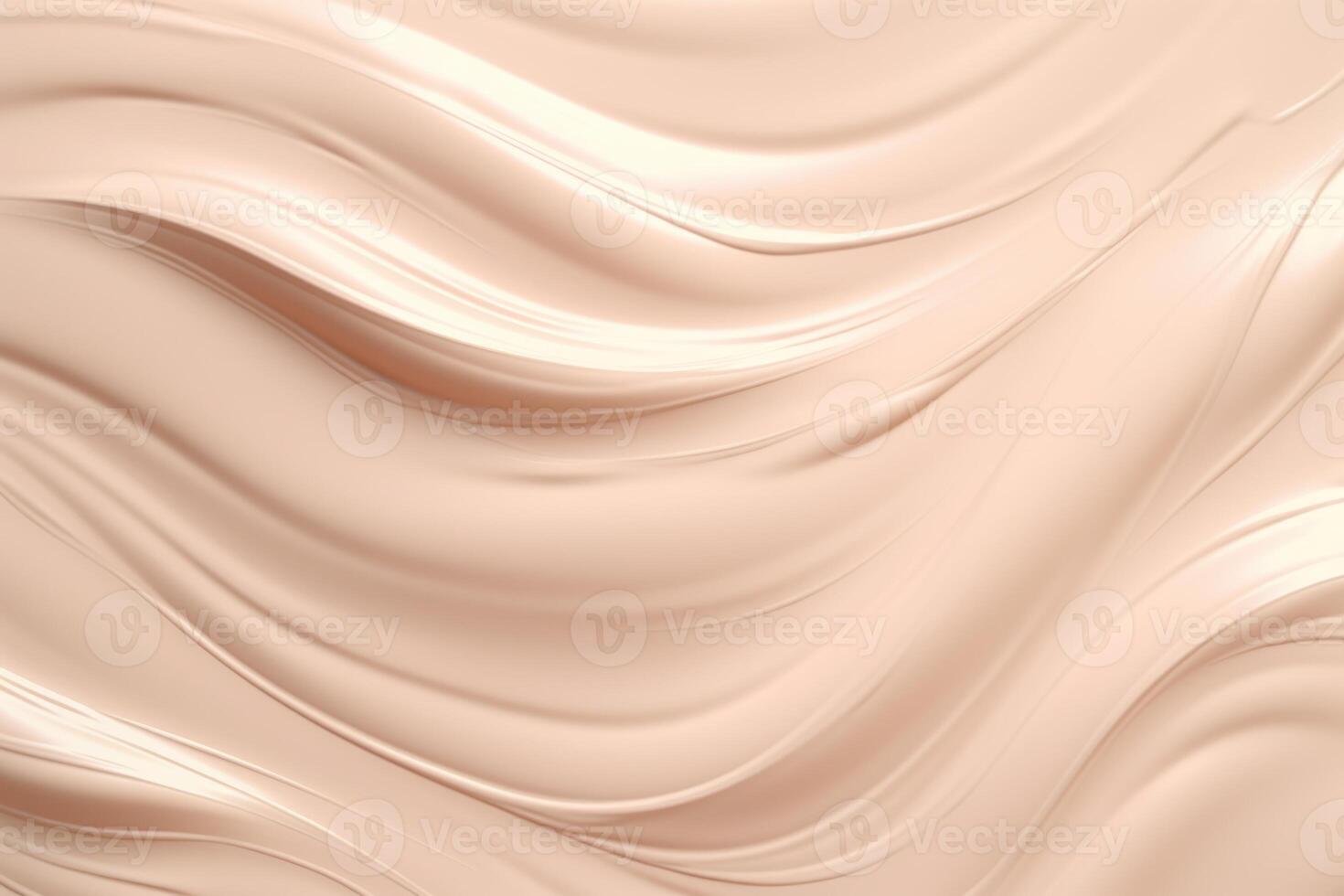 AI generated Creamy cosmetic smears on pastel beige background. photo