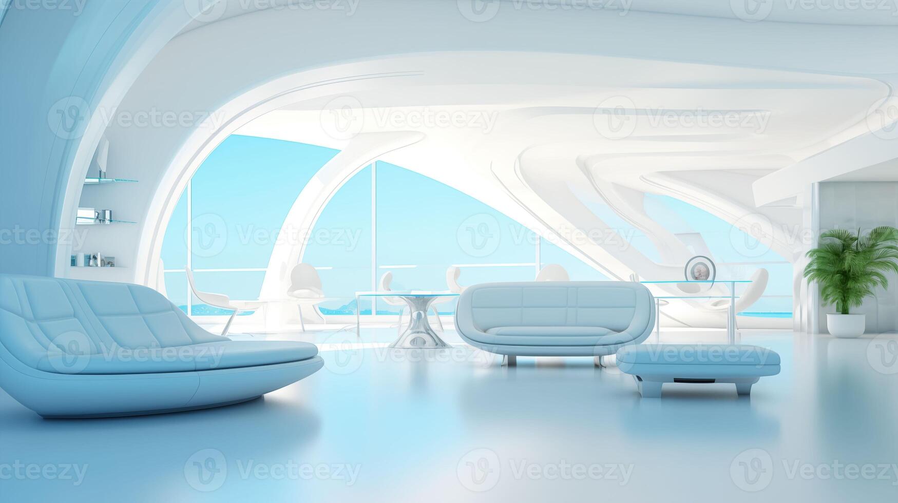 AI generated Futuristic Elegance, Empty Interior Design for Modern Living Spaces photo