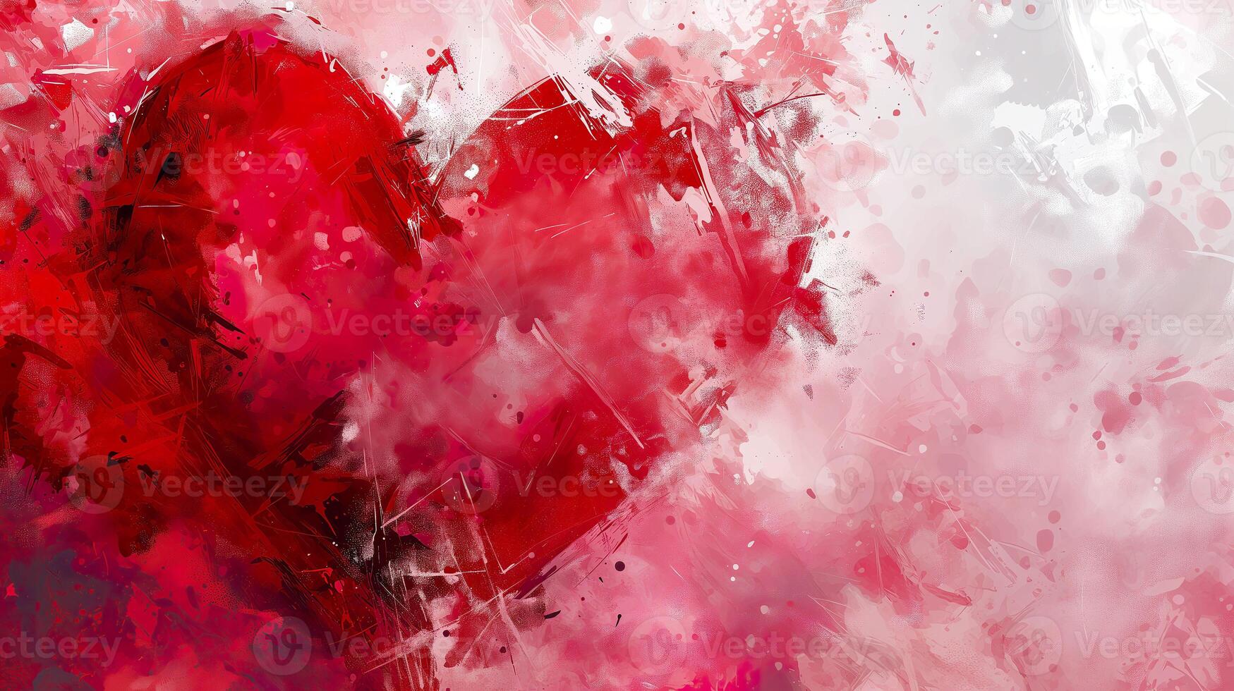 AI generated Grungy abstract red, white and pink valentine's day background photo