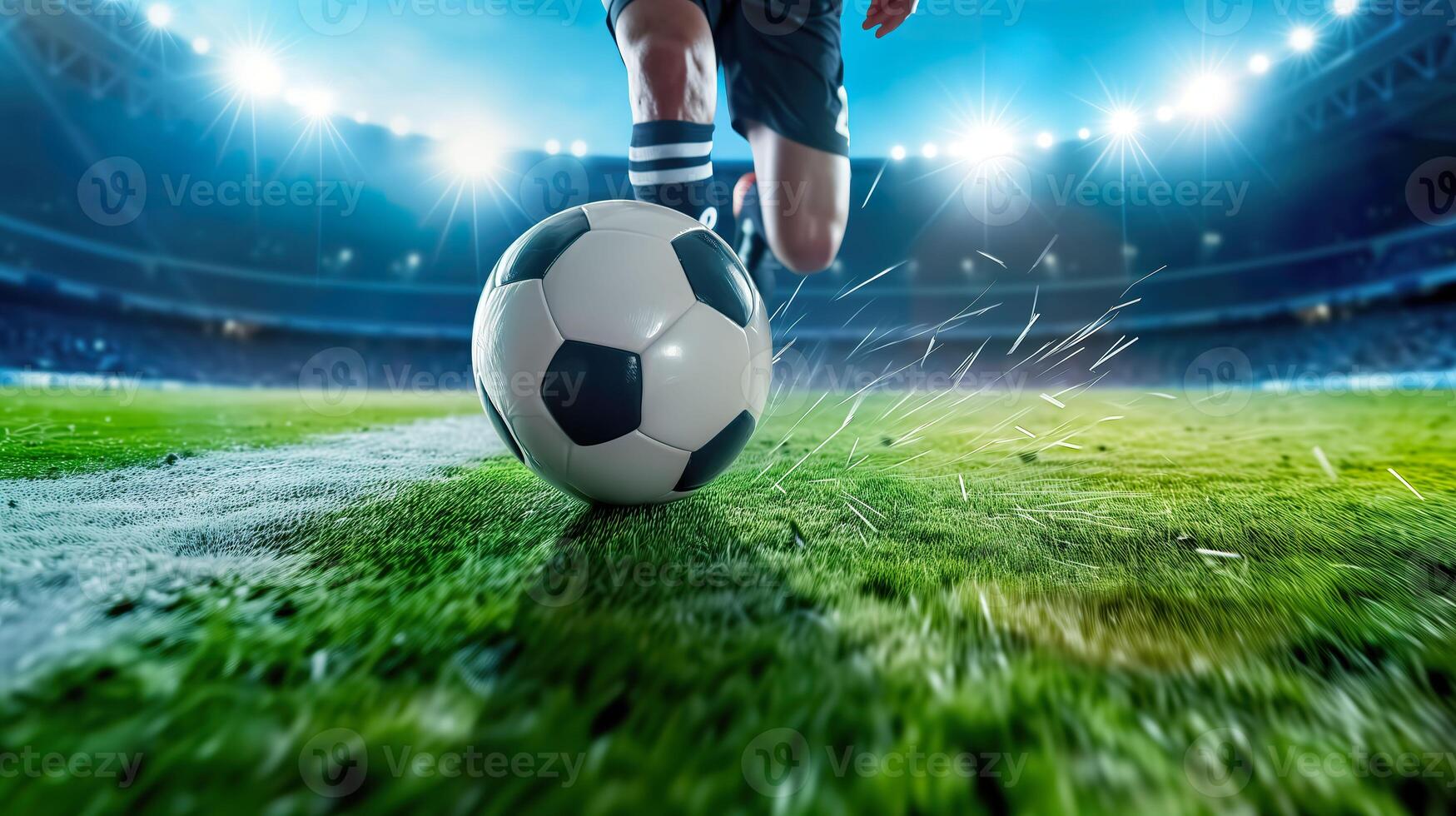 AI generated Soccer Player Dynamic Kick in Football World Championship photo