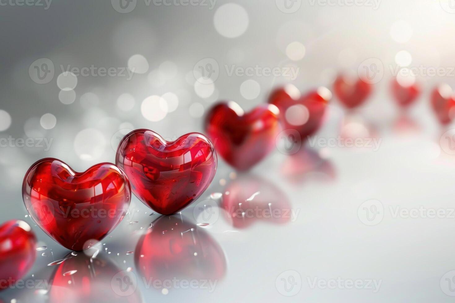 AI generated Valentine Hearts on Abstract Background Love and Art photo