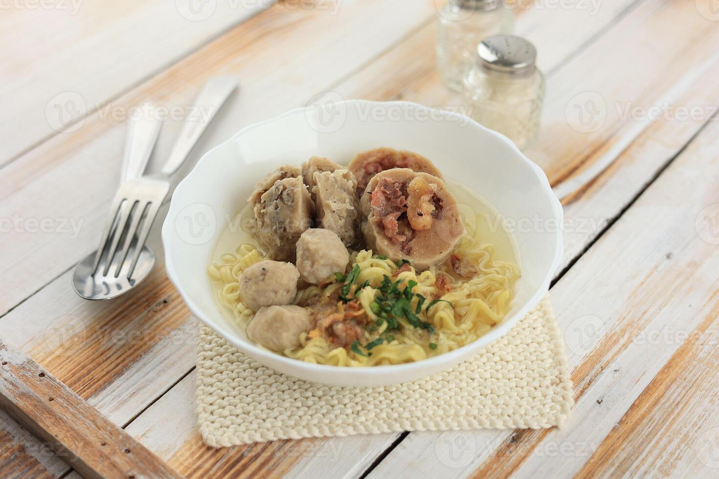 Bakso or Baso, Indonesian Meatball Soup photo