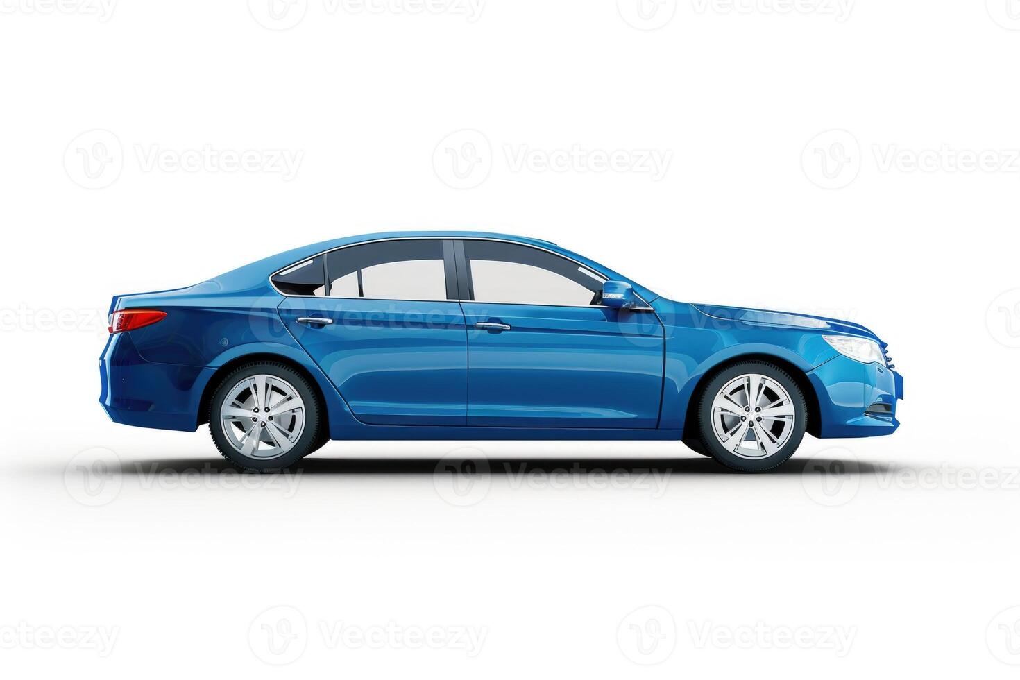 AI generated Passenger blue car isolated on white background photo