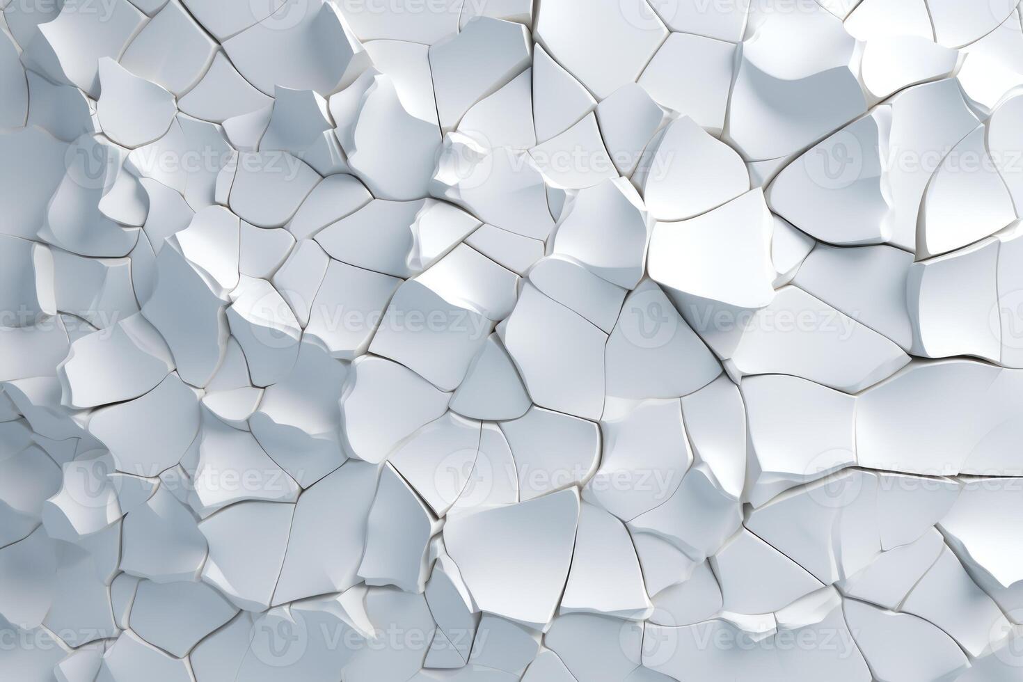 AI generated Cracked white ceramic texture photo