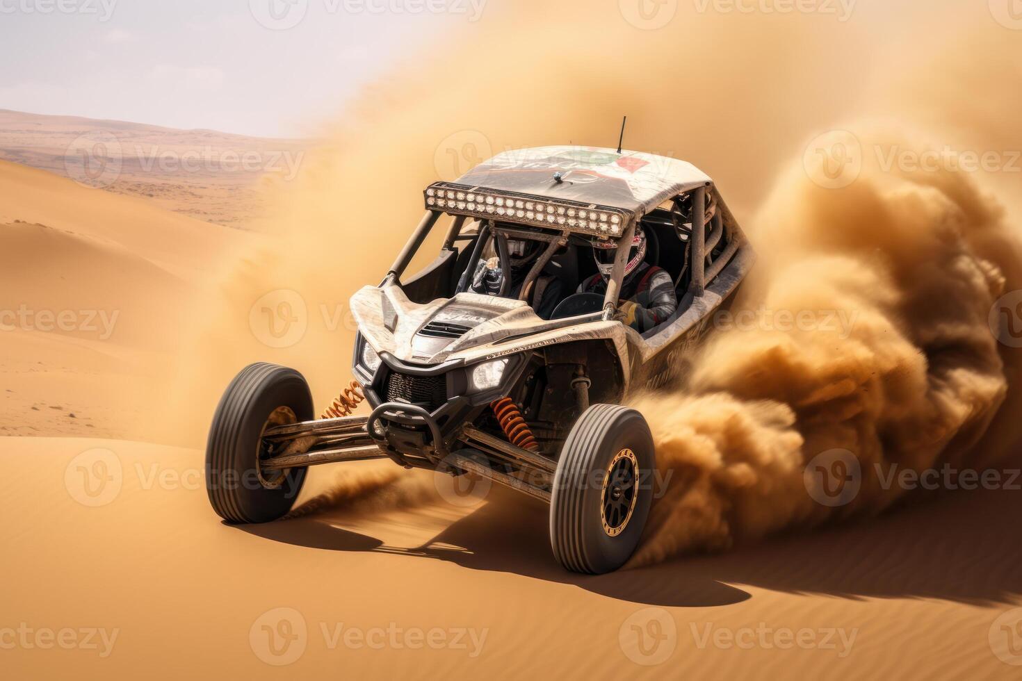 AI generated sand dune bashing offroad. utv rally buggy photo