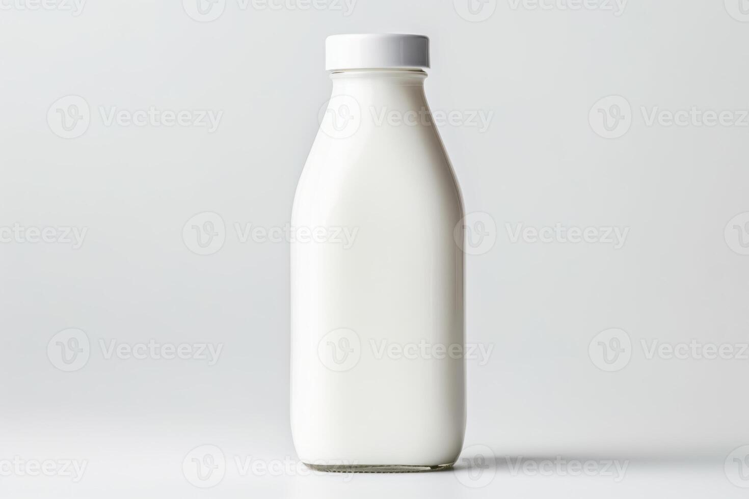 AI generated Isolated white milk bottle. photo