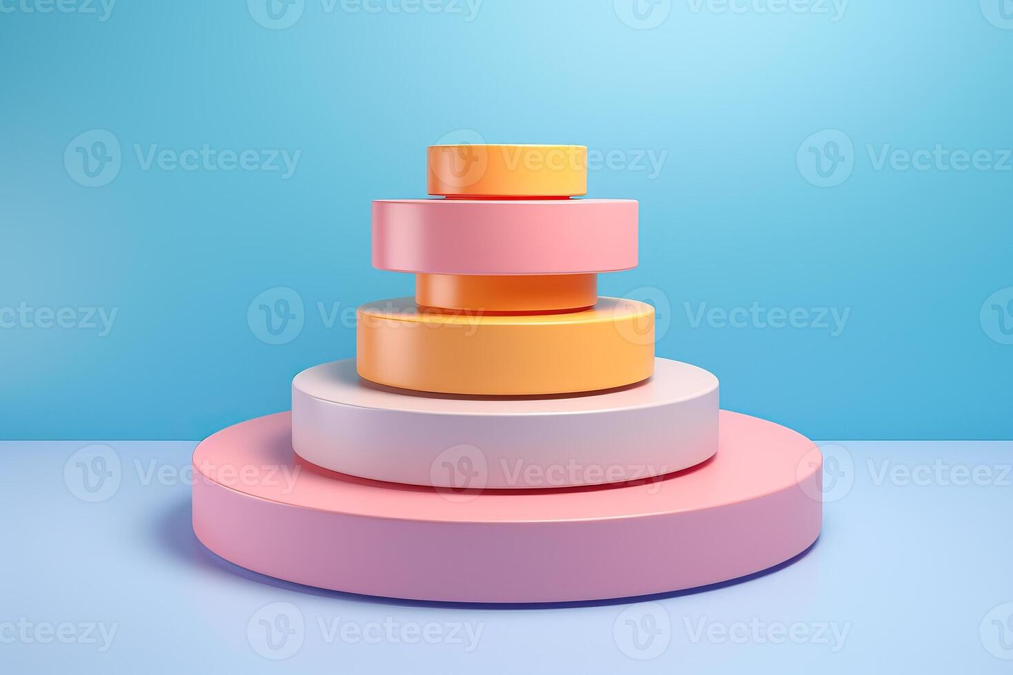 AI generated Colorful podium for product presentation. photo