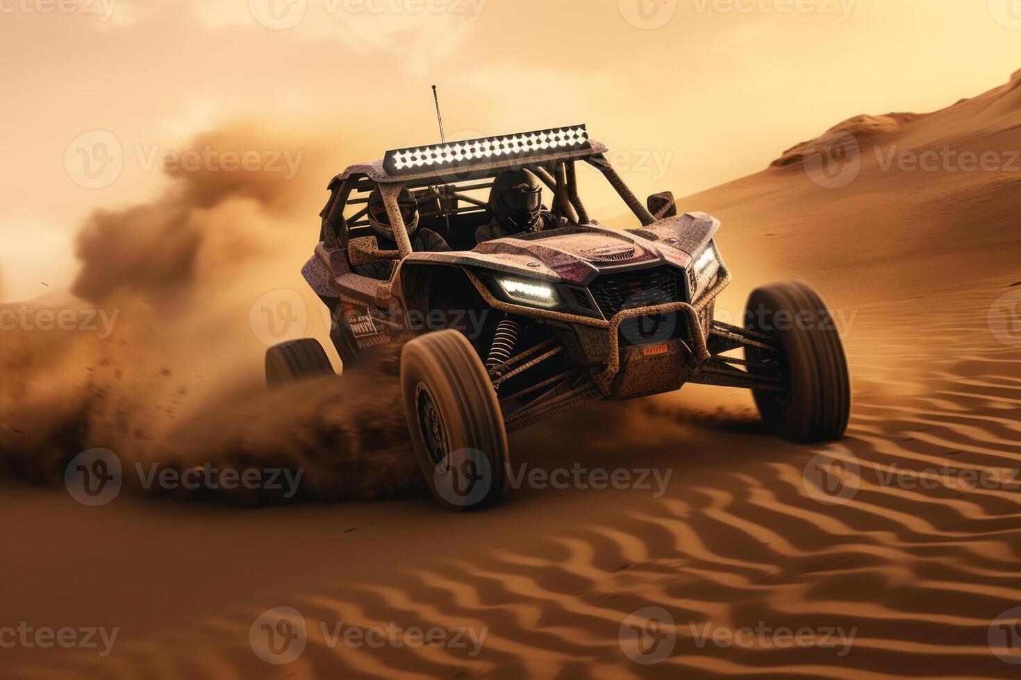 AI generated sand dune bashing offroad. utv rally buggy photo