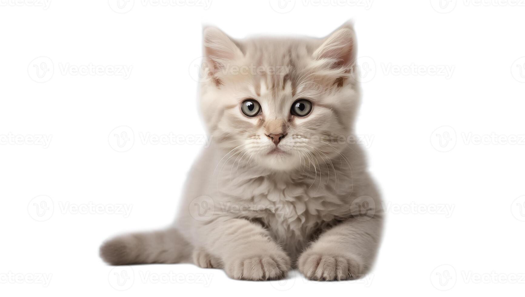 AI generated cute fluffy kitten isolated photo