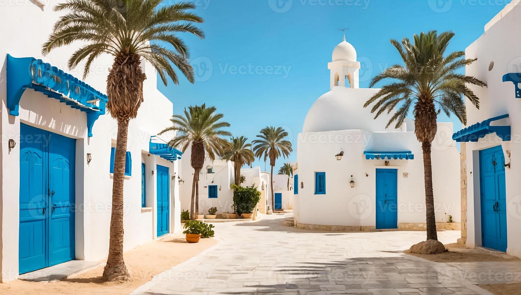 AI generated City of Sidi Bou Said in Tunisia photo