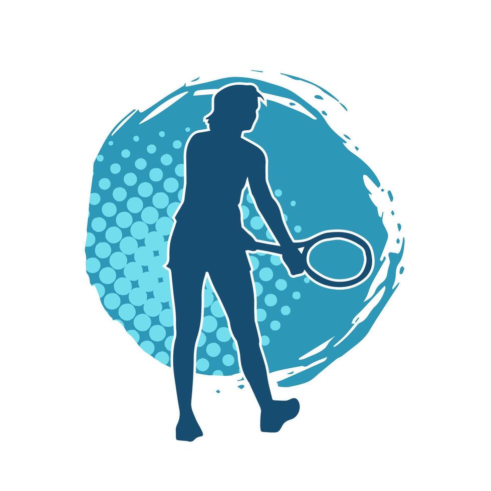 silueta de un masculino tenis jugador en acción pose. silueta de un hombre jugando tenis deporte con raqueta. vector