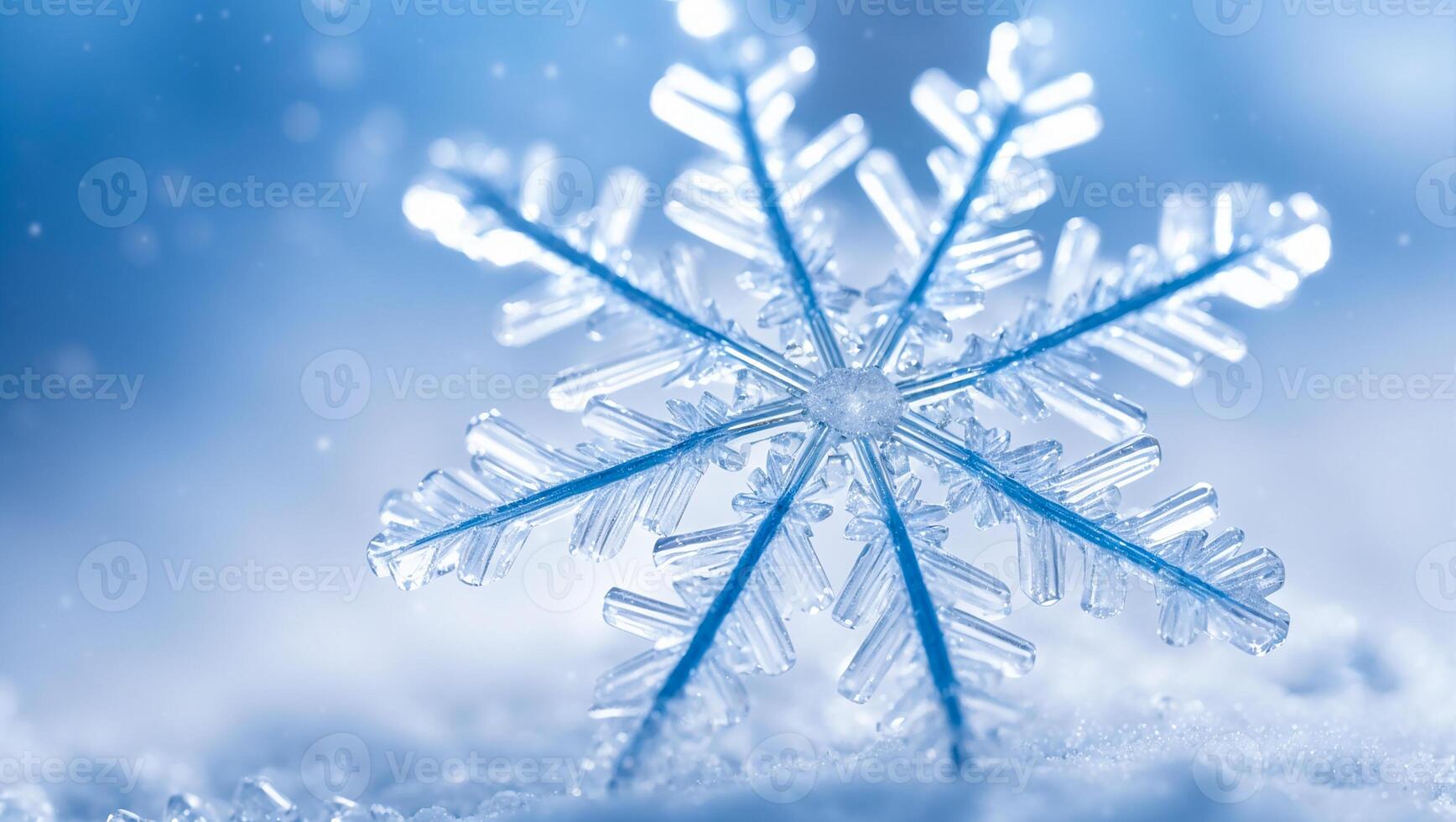 AI generated Beautiful, snowflake, close-up, photo