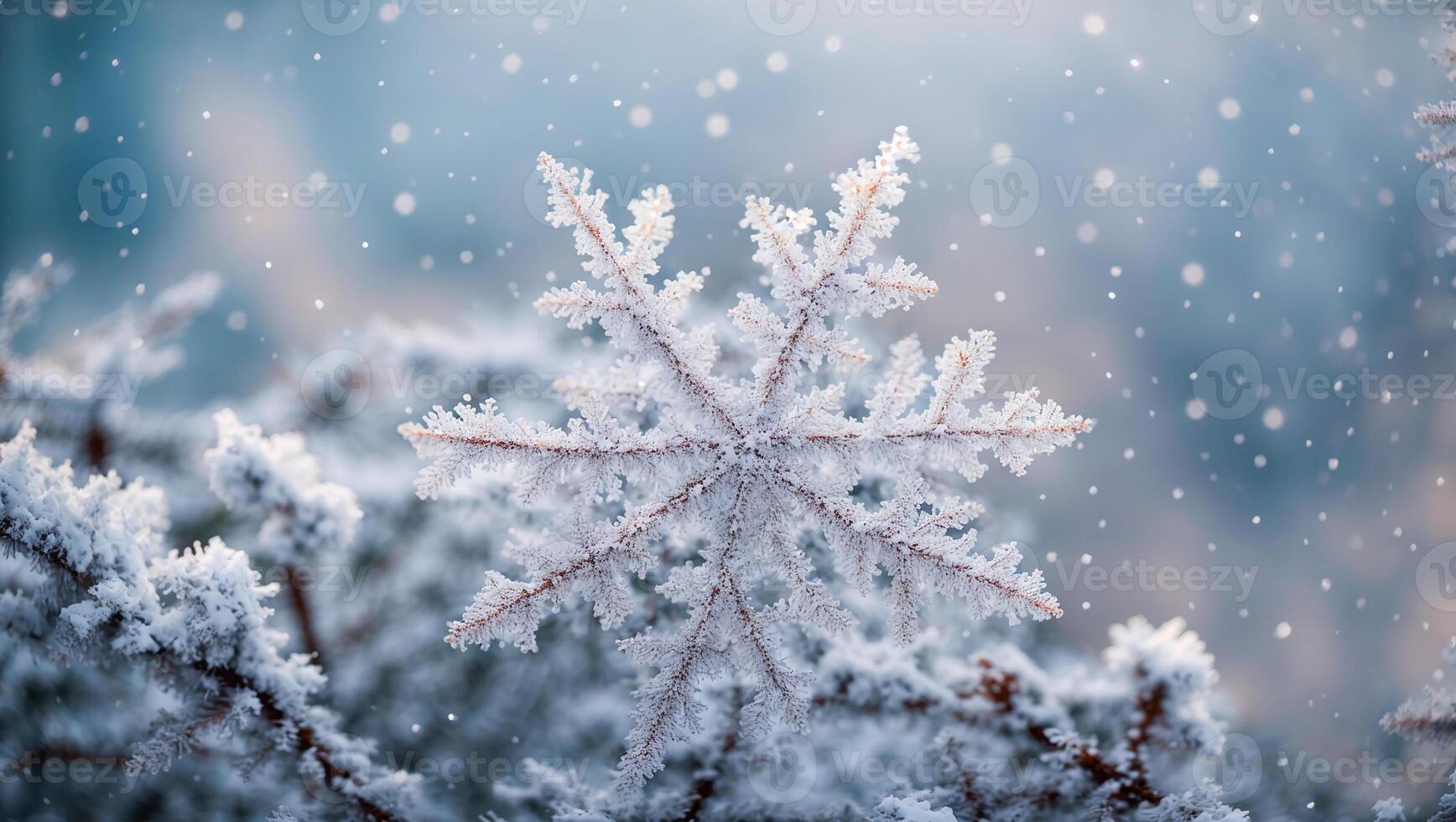 AI generated Beautiful, snowflake, close-up, photo