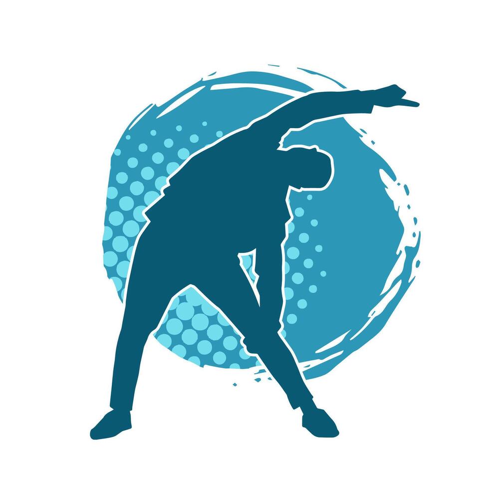 Silhouette of a slim man dancing pose. Silhouette of a male dancer in action pose. vector