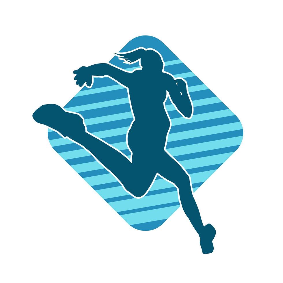 silueta de un deportivo mujer en corriendo pose. silueta de un hembra correr pose. vector