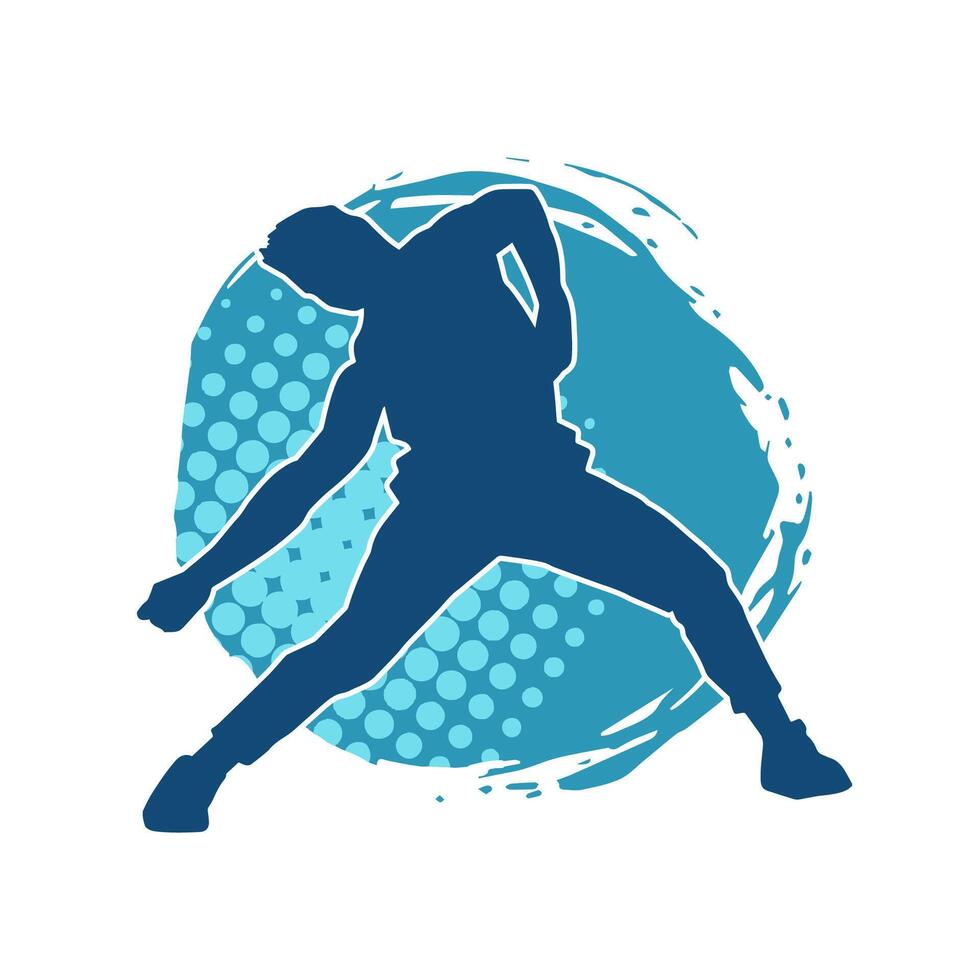 Silhouette of a slim man dancing pose. Silhouette of a male dancer in action pose. vector