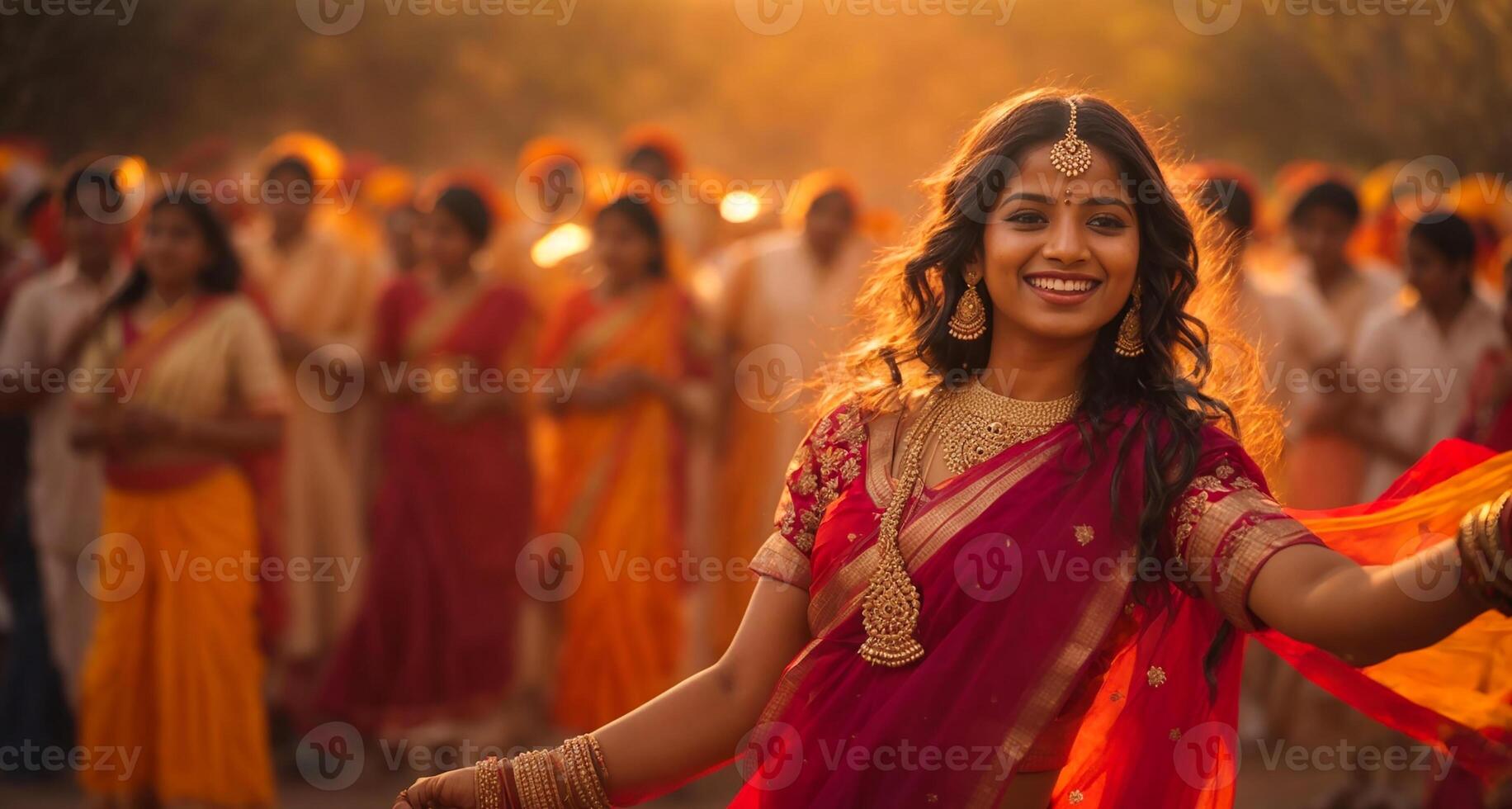 AI generated Beautiful Indian girl dancing photo