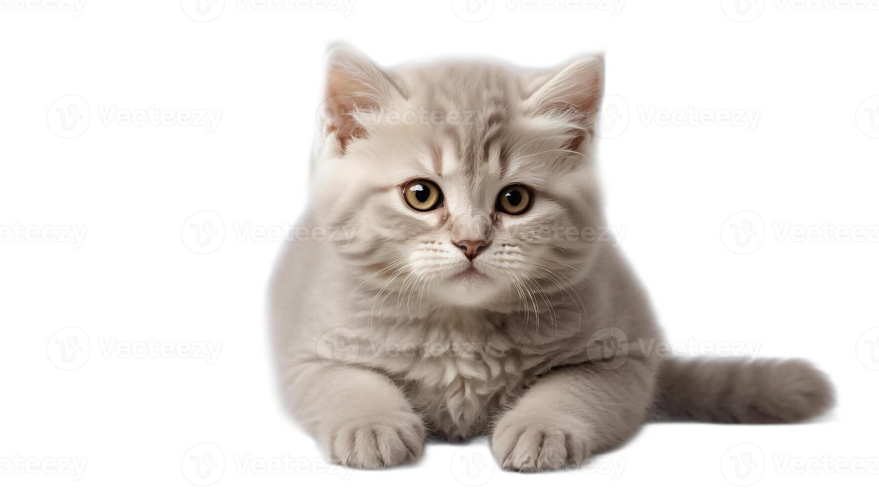 AI generated cute fluffy kitten isolated photo