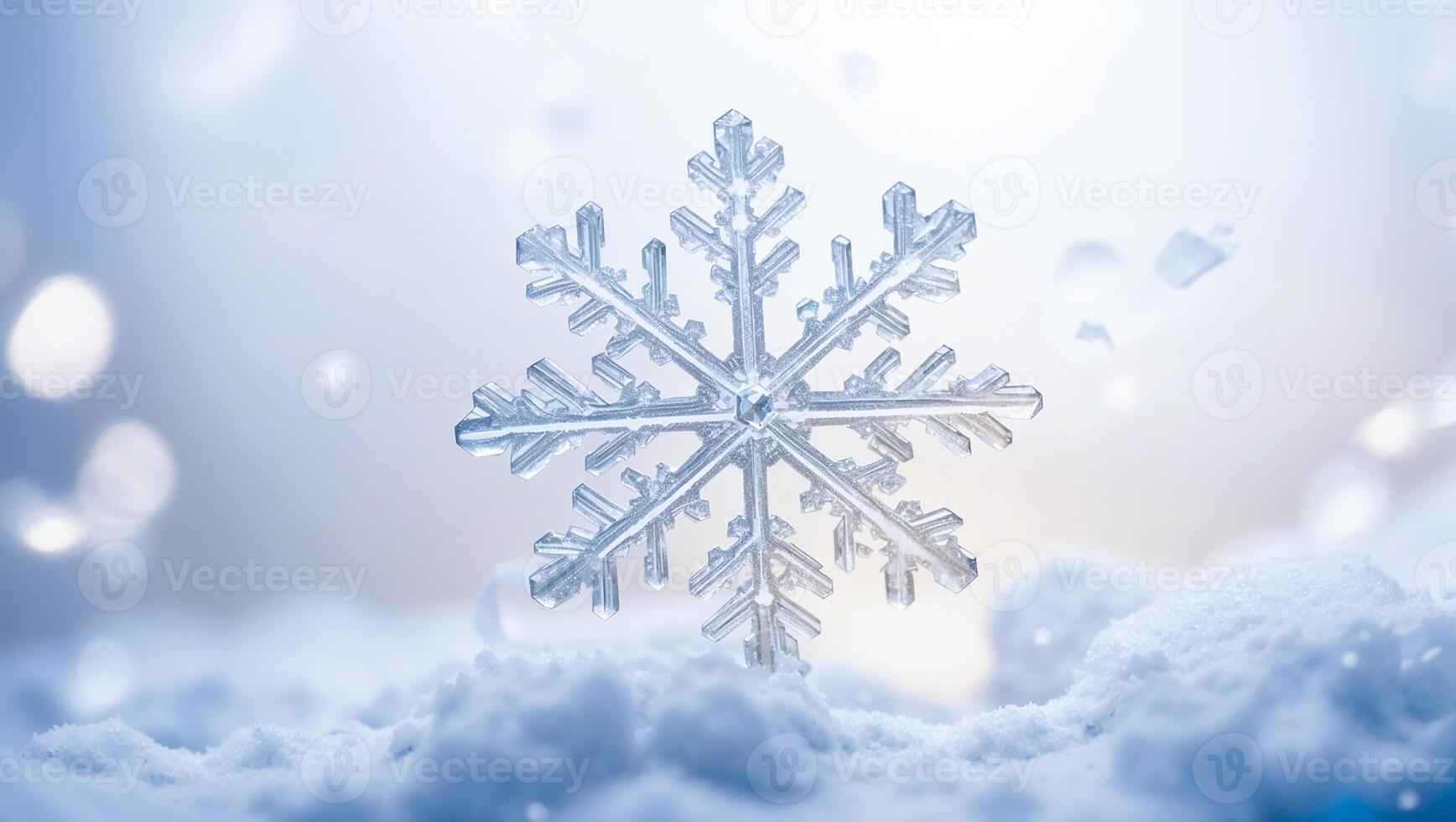 AI generated Beautiful, snowflake, close-up, photo