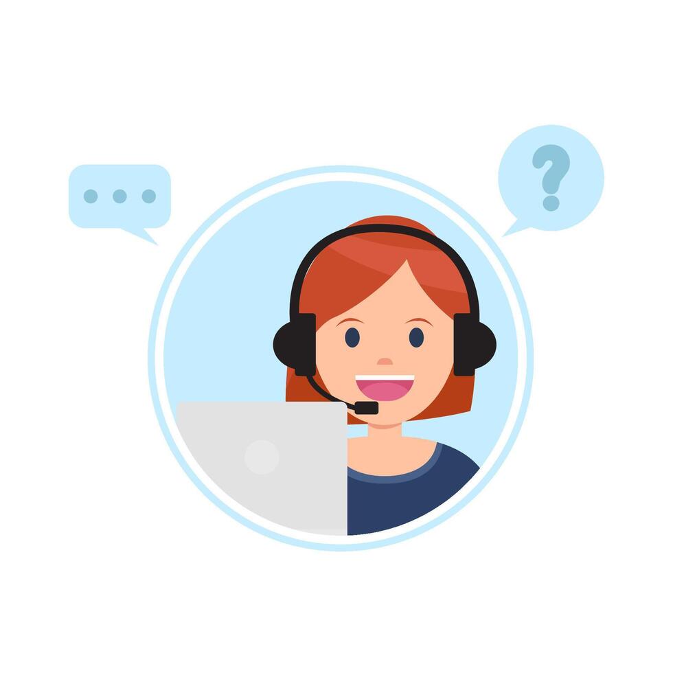 call center answer customer questions illustration vector