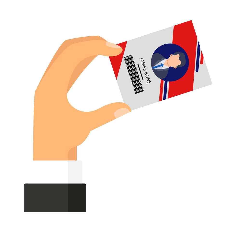 id card in hand illustration vector