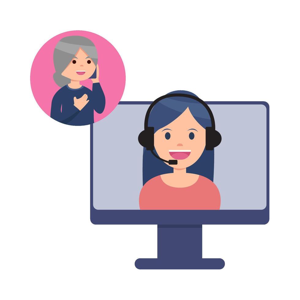 call center serve customers illustration vector