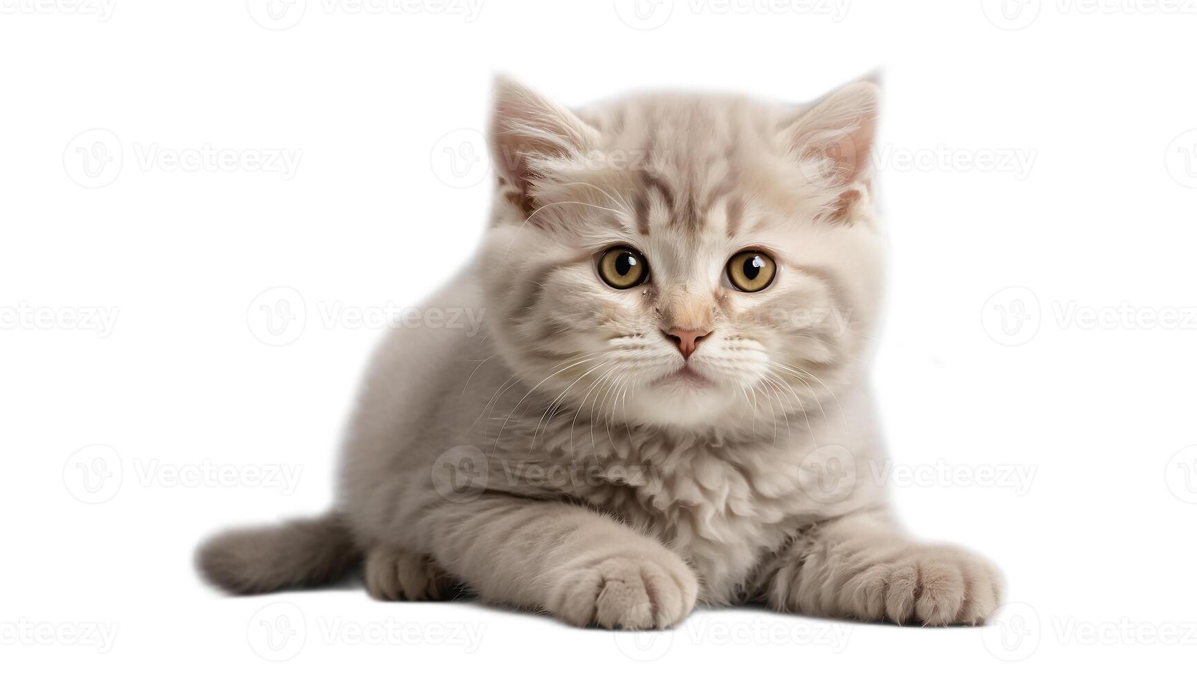 AI generated cute fluffy kitten isolated photo