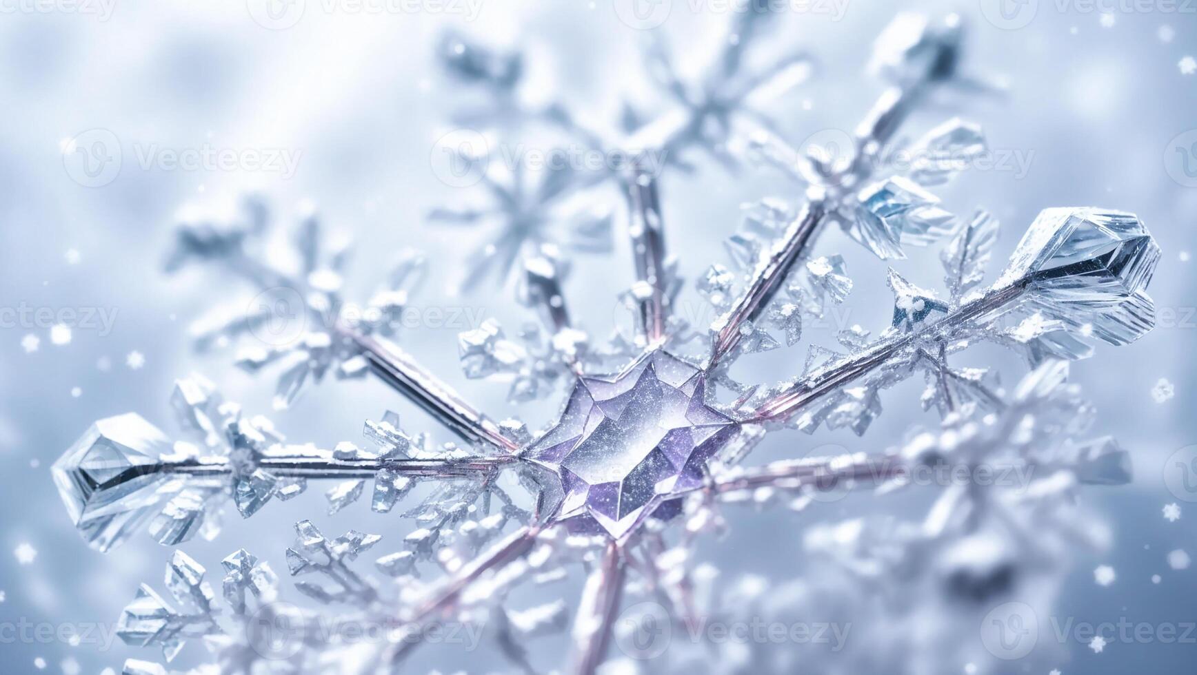 ai generado hermoso, copo de nieve, de cerca, foto