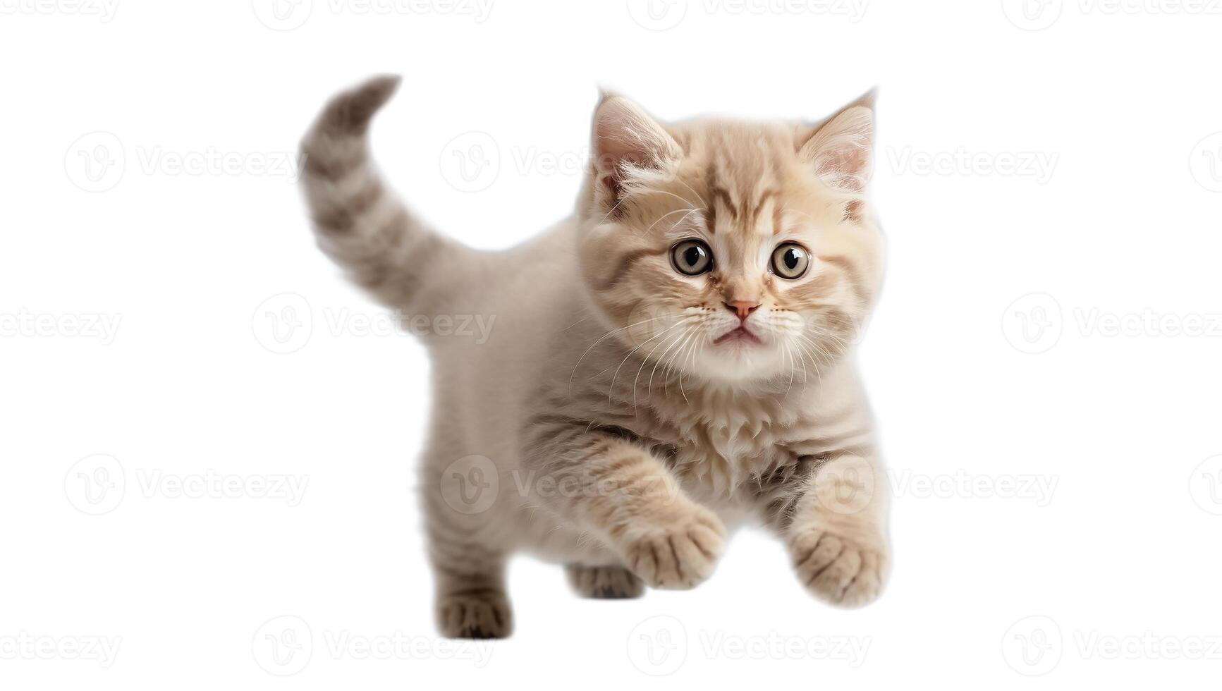 AI generated cute fluffy kitten isolated photo