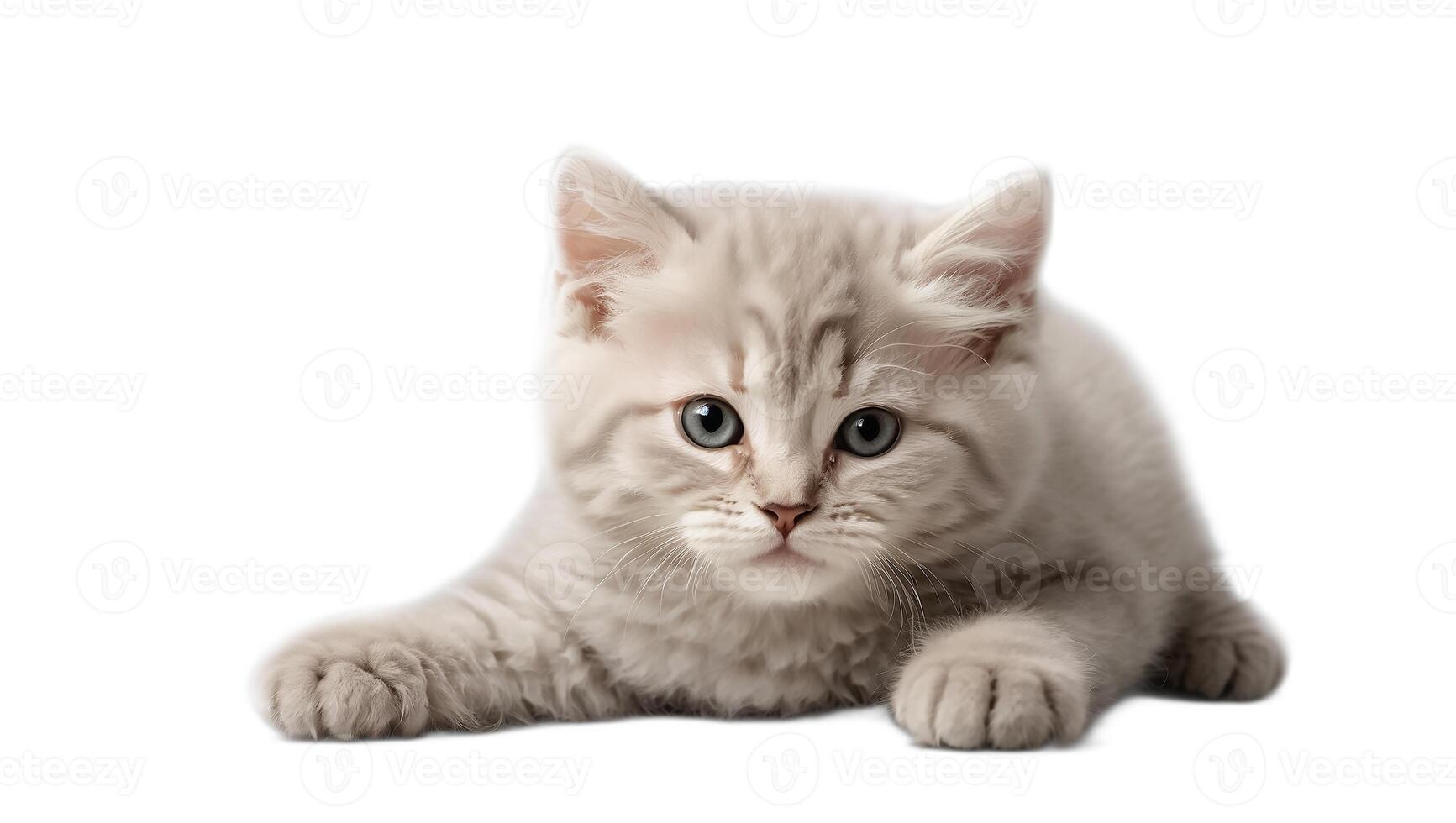 AI generated cute fluffy kitten isolated photo