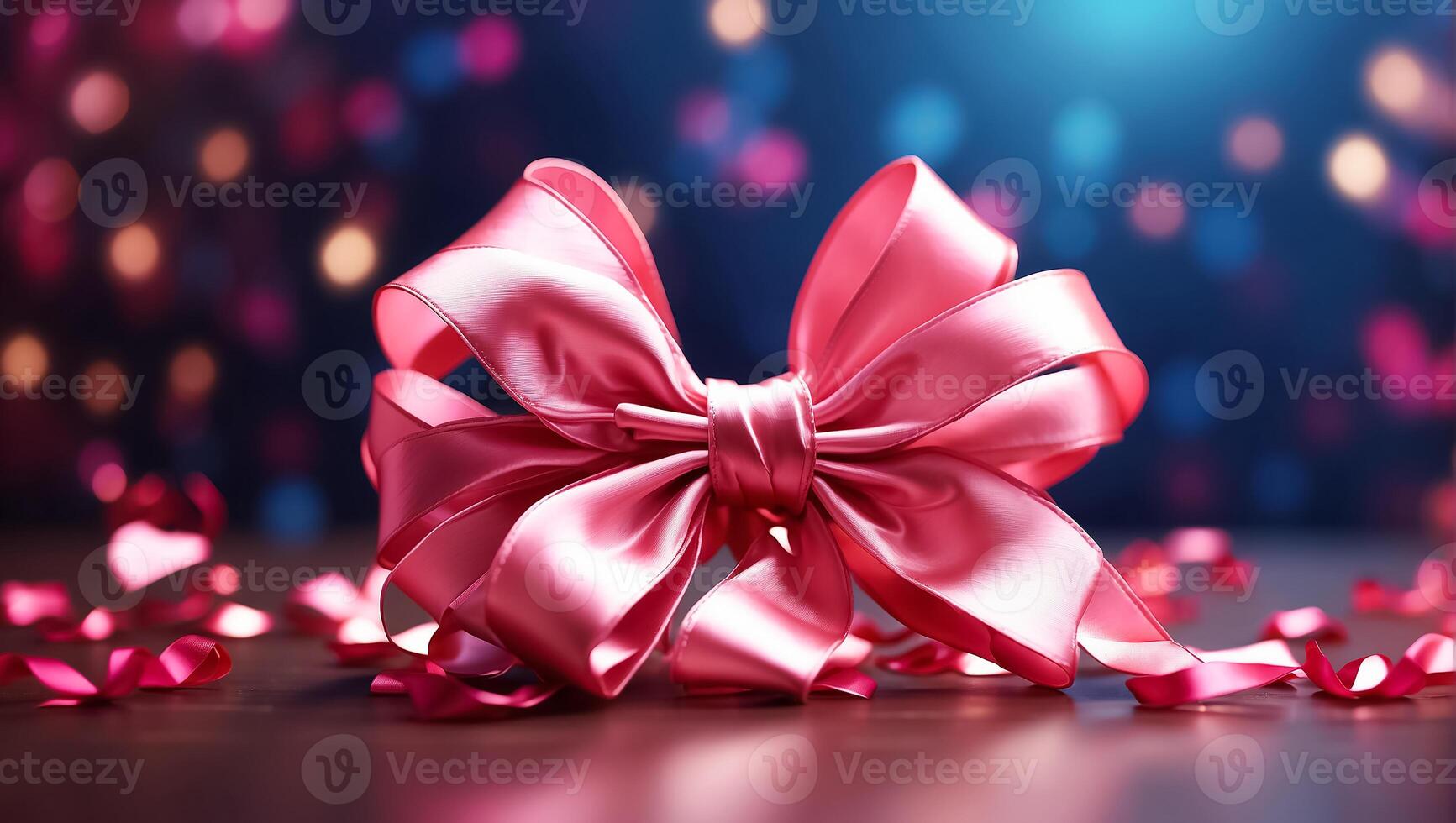 AI generated Beautiful silk bow festive background photo