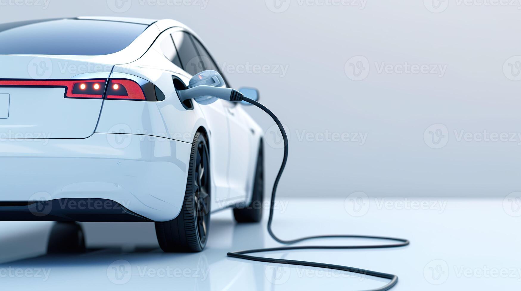 AI generated Charging the Future, Electric Car Technology Concept with Copy Space photo