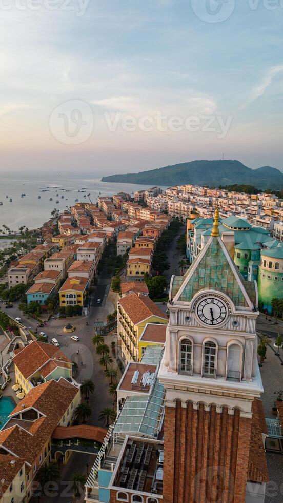 Aerial view of Sunset Town on Phu Quoc island, Vietnam photo