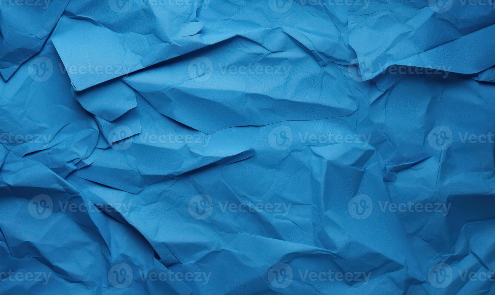 AI generated Blue crumpled paper background. Texture of crumpled paper. photo