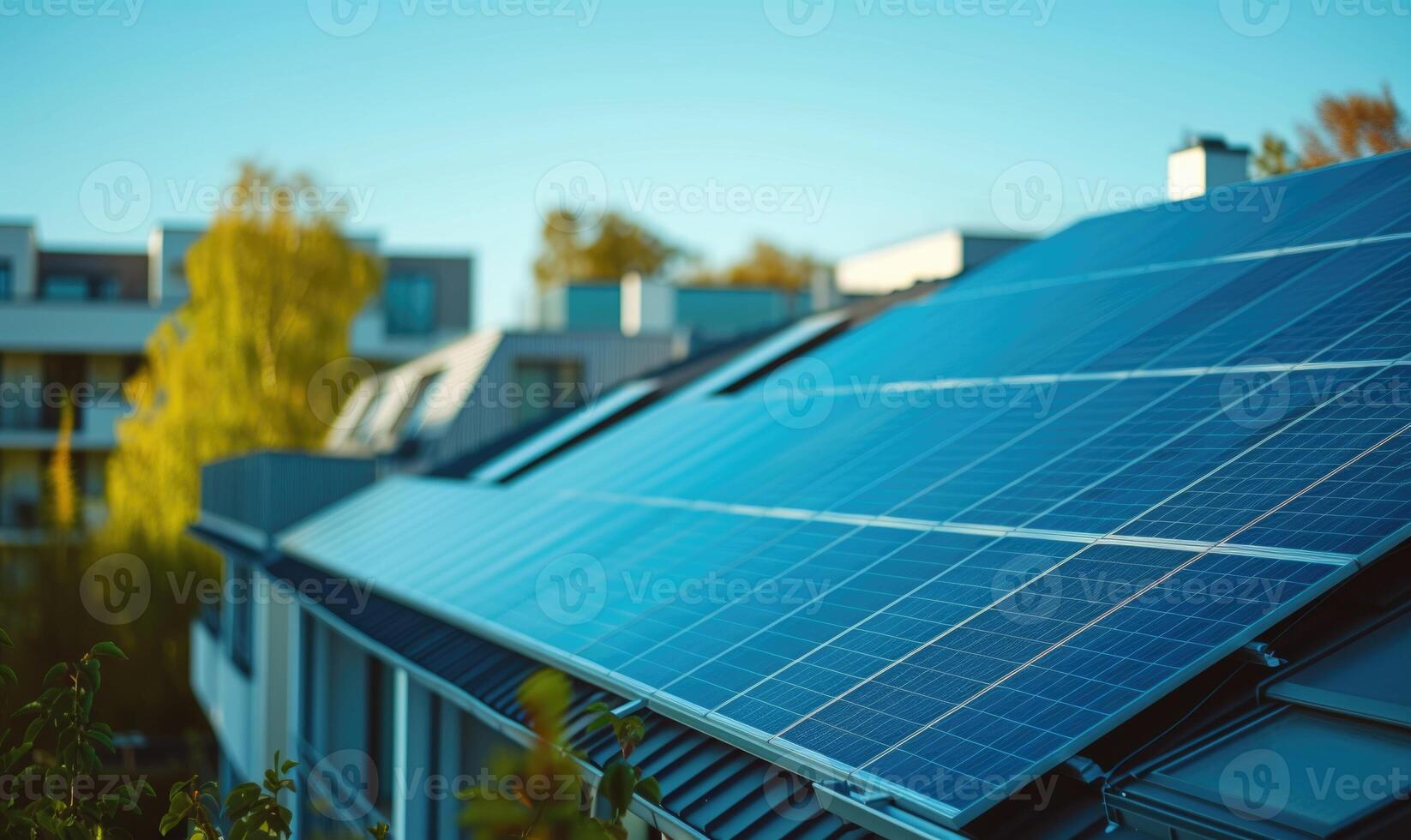 ai generado solar paneles con azul cielo antecedentes. alternativa energía fuente. alternativa energía concepto. foto