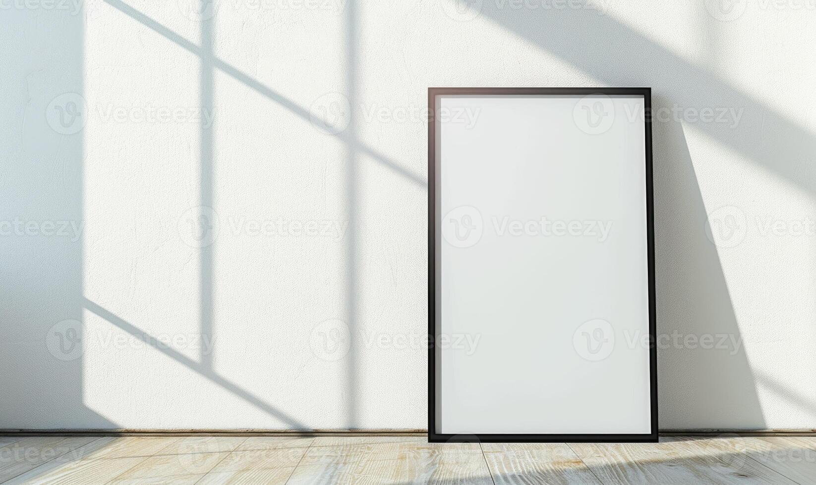 AI generated Blank picture frame hanging on the wall. Mock up photo