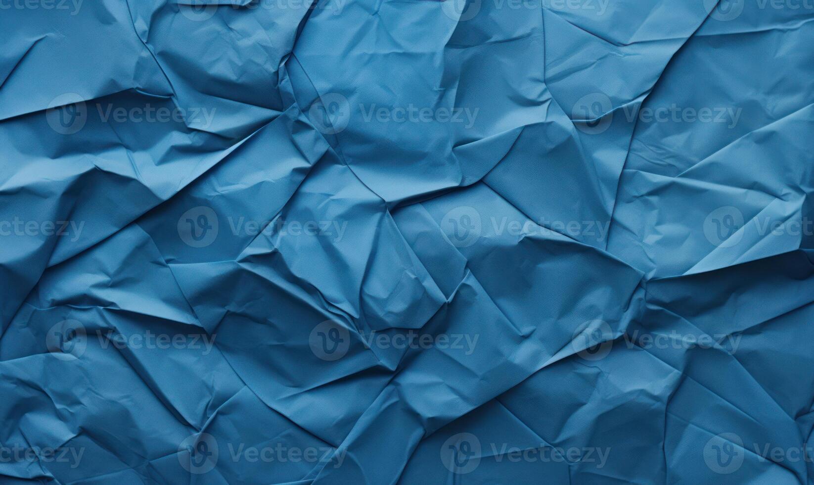 AI generated Blue crumpled paper background. Texture of crumpled paper. photo