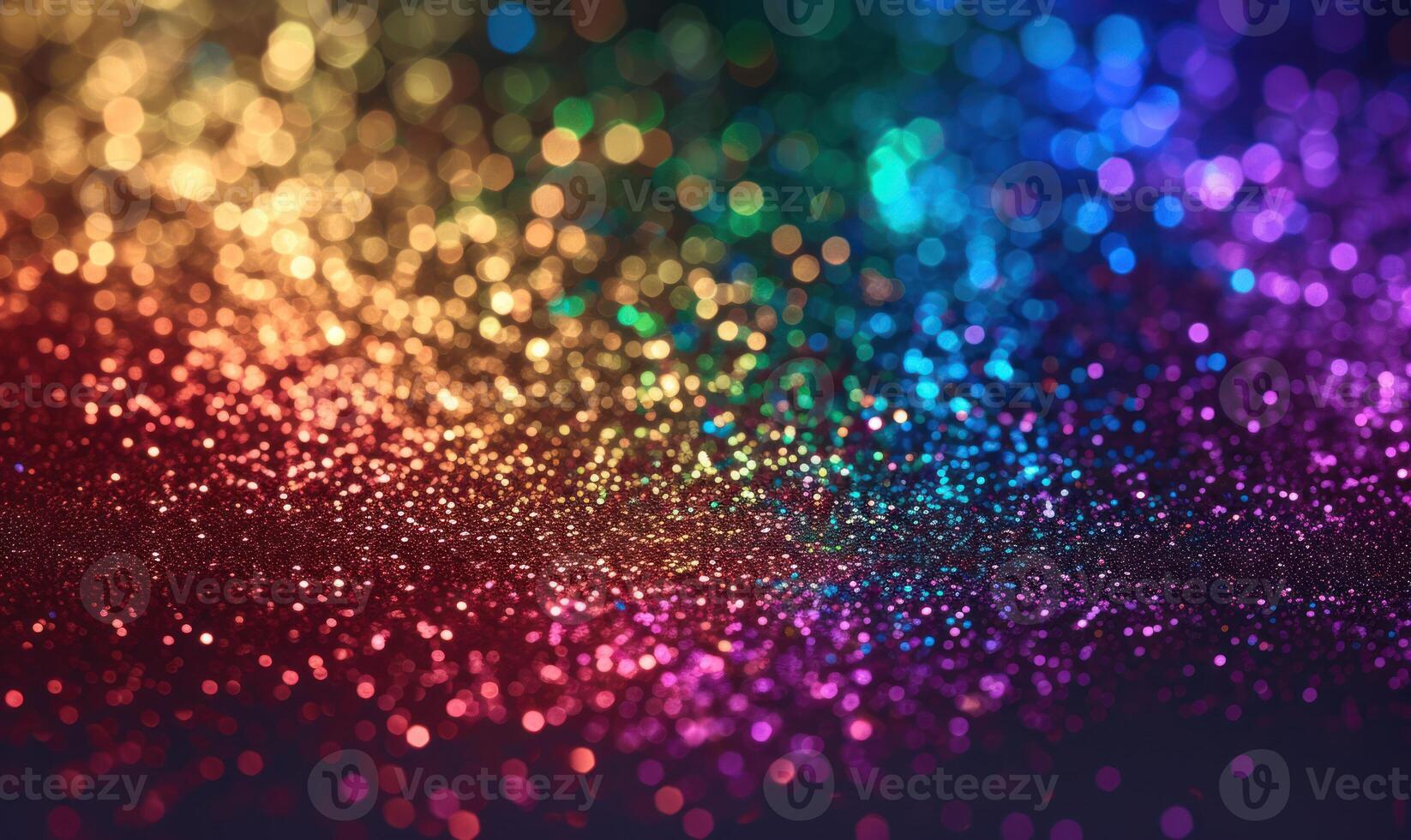 ai generado vistoso Brillantina antecedentes con bokeh desenfocado luces y sombra foto