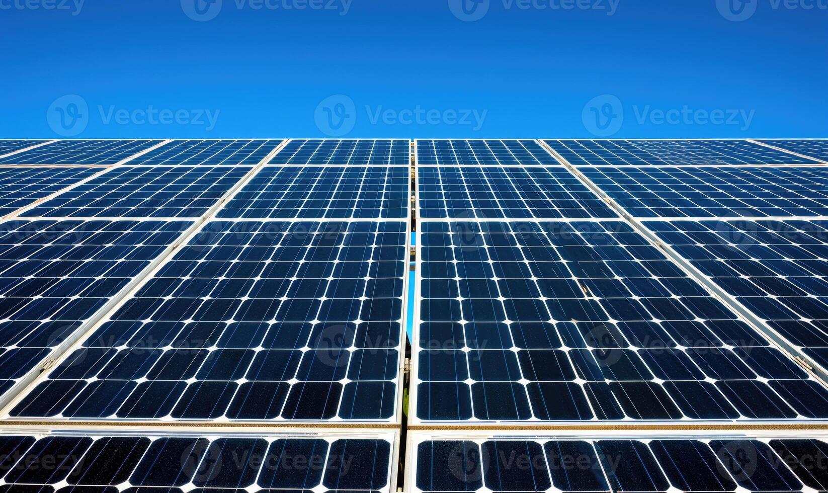 AI generated Solar panels, photovoltaic, alternative electricity source - concept of sustainable resources photo