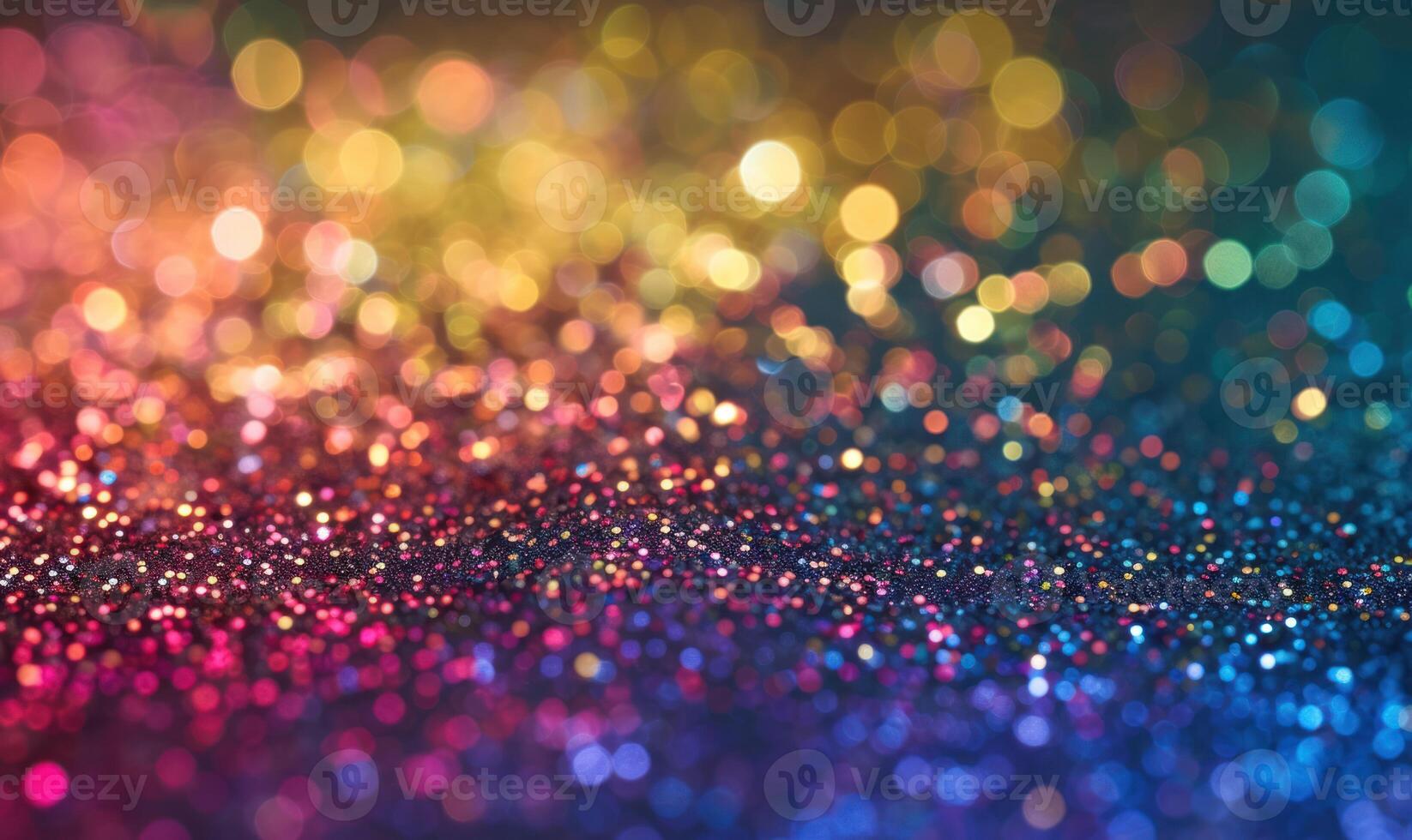 AI generated Colorful glitter background with bokeh defocused lights and shadow photo