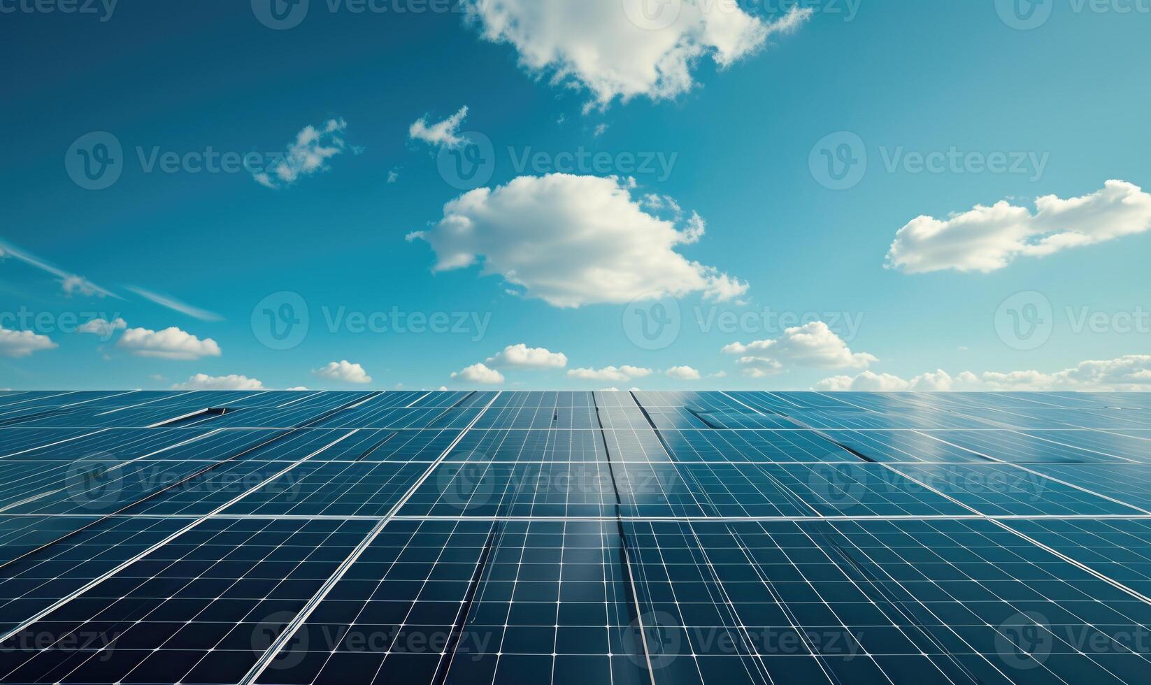 AI generated Solar panels, photovoltaic, alternative electricity source - concept of sustainable resources photo
