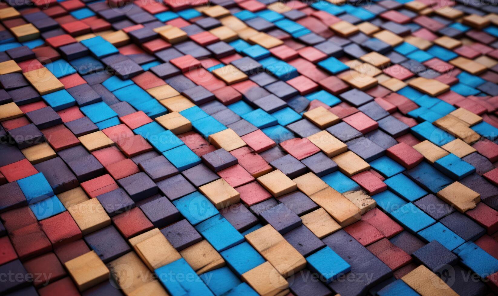 AI generated Colorful brick wall background. Abstract background and texture for design. photo
